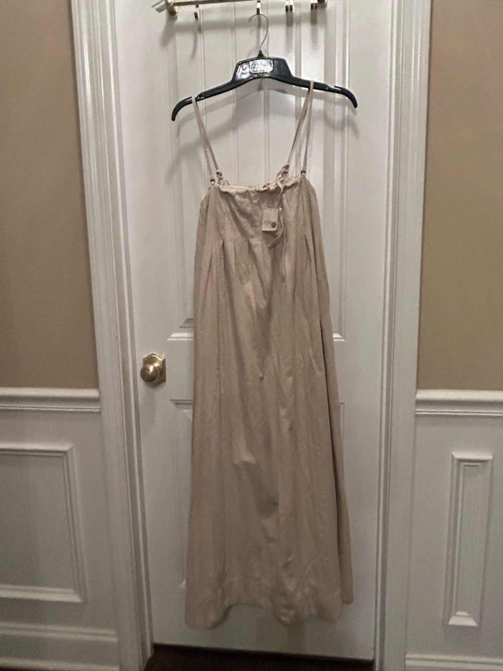 Free People Beige Maxi Slip Dress